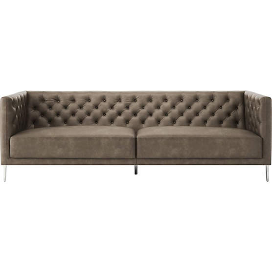 Savile Leather Tufted Modern Sofa + Reviews CB2