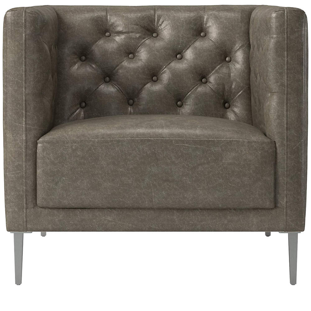 Grey store tufted chair