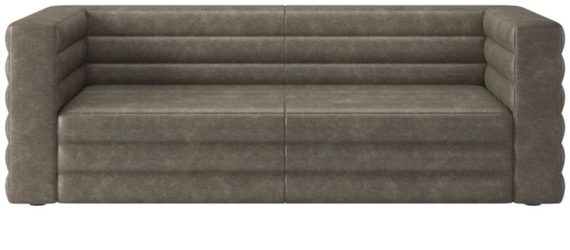 Strato 80" Bello Grey  Leather Sofa - image 0 of 7