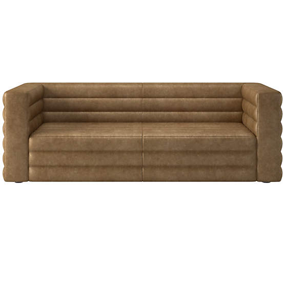 Strato 80" Bello Saddle  Leather Sofa