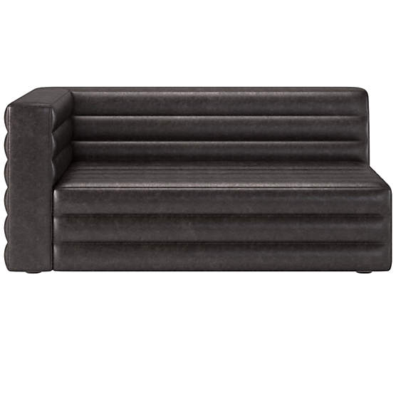 Strato Leather Left Arm Sofa Bello Black