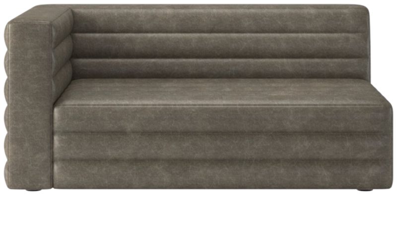 Viewing product image Strato Leather Left Arm Sofa Bello Grey - image 1 of 7