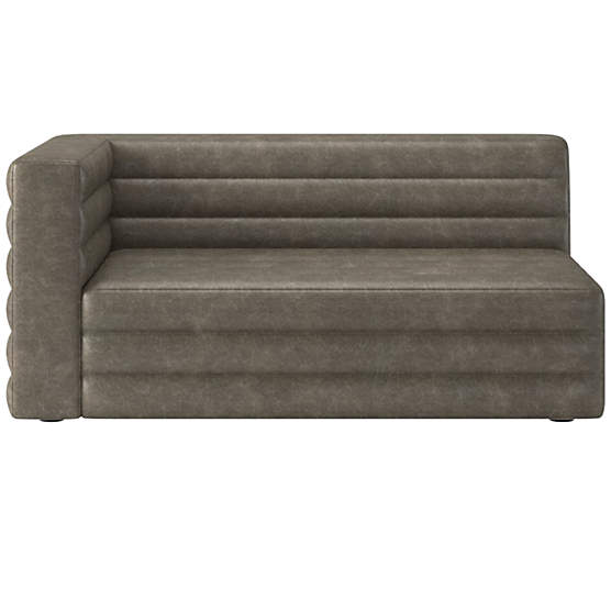 Strato Leather Left Arm Sofa Bello Grey