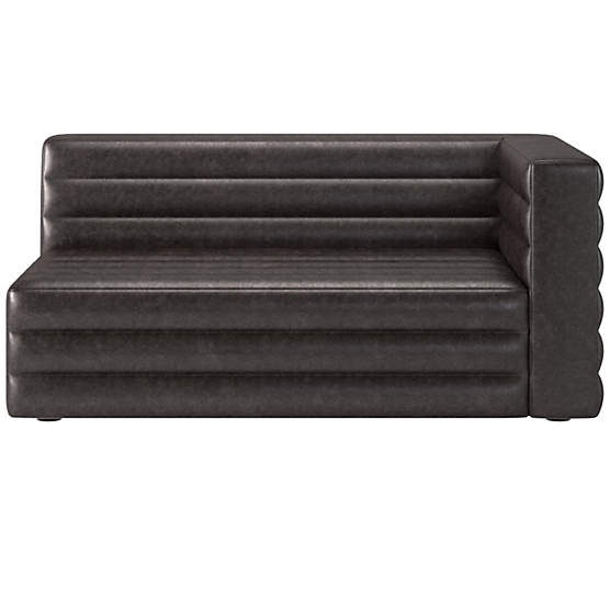 Strato Leather Right Arm Sofa Bello Black