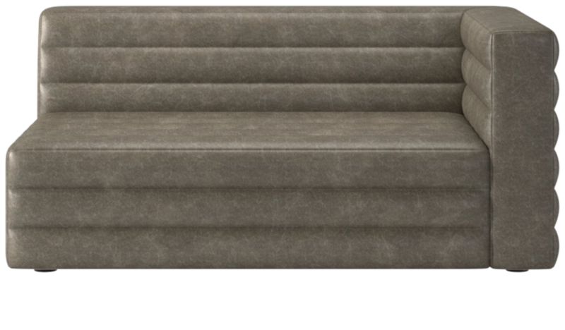 Strato Leather Right Arm Sofa Bello Grey - image 0 of 7