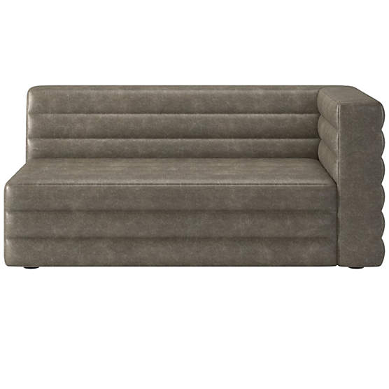 Strato Leather Right Arm Sofa Bello Grey