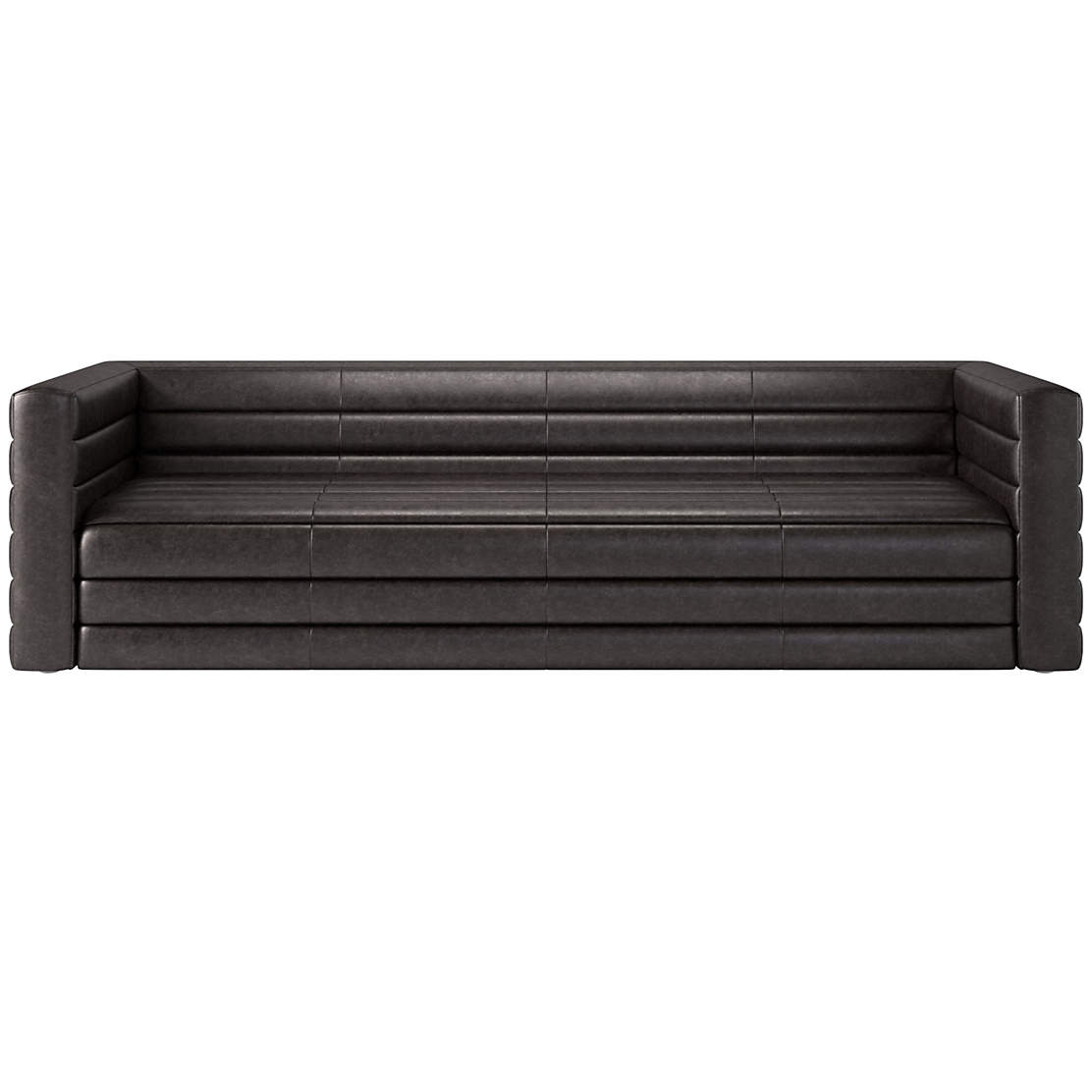 Strato extra large leather sofa bello grey cb2