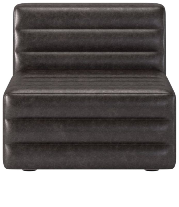 Strato Leather Armless Chair Bello Black - image 0 of 7