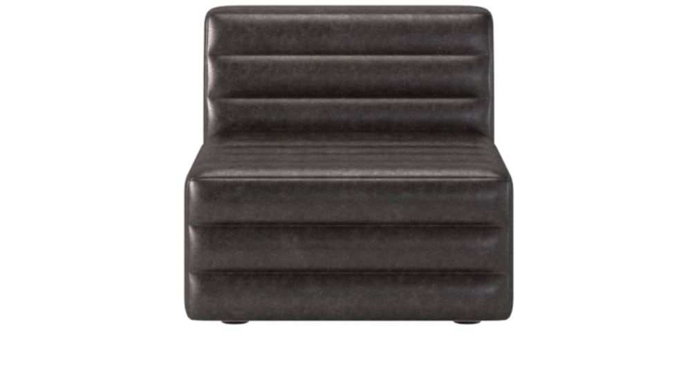 Strato Leather Armless Chair Bello Black | CB2 Canada