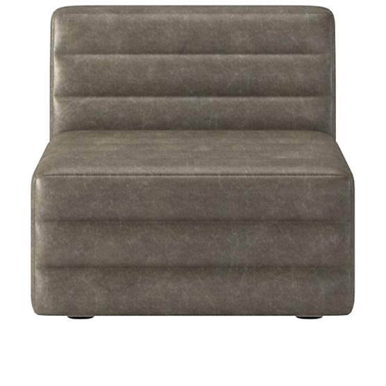 Strato Leather Armless Chair Bello Grey