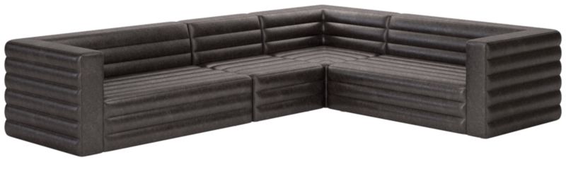 strato 4-piece leather sectional sofa