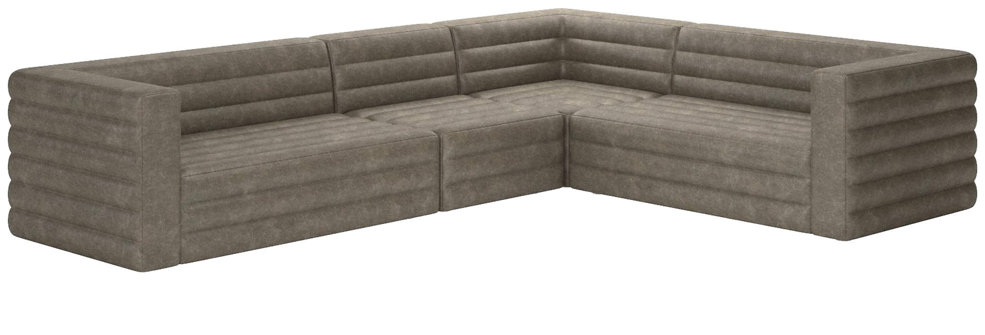 strato 4-piece leather sectional sofa