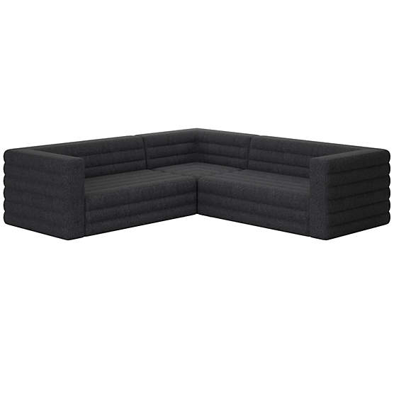 Strato 3-Piece Sectional Sofa Bloce Noir