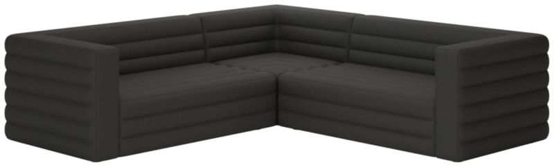 Strato 3-Piece Sectional Sofa Kanvas Ebony - image 0 of 6