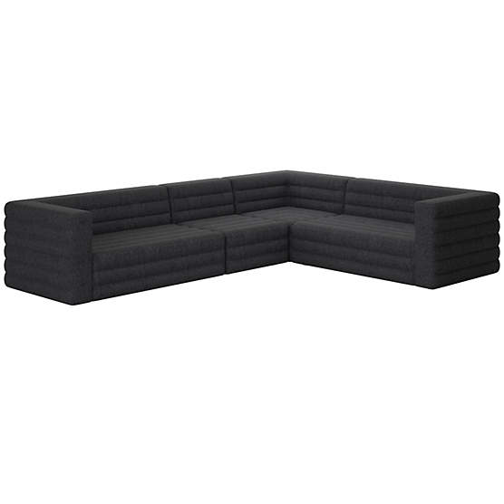 Strato 4-Piece Sectional Sofa Bloce Noir