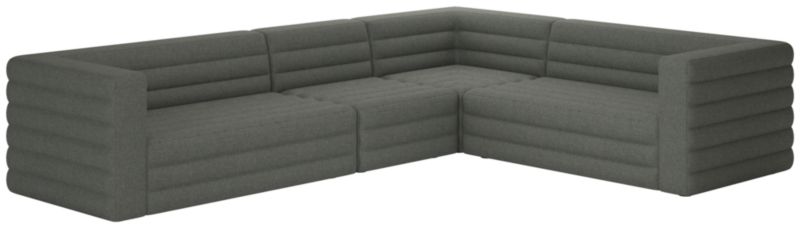 Strato 4-Piece Sectional Sofa Kanvas Ebony - image 0 of 8