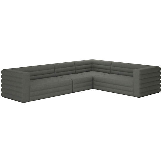 Strato 4-Piece Sectional Sofa Kanvas Ebony