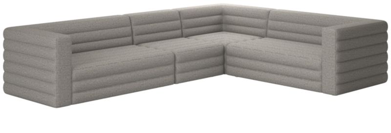 Strato 4-Piece Sectional Sofa Taylor Felt Grey - image 0 of 8