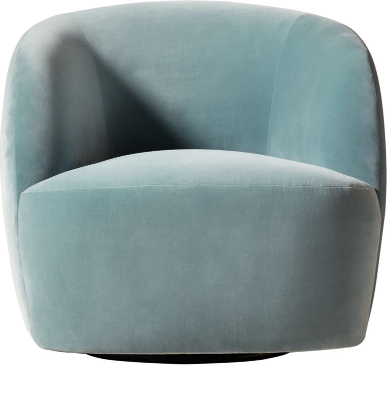 Cb2 blue velvet chair discount