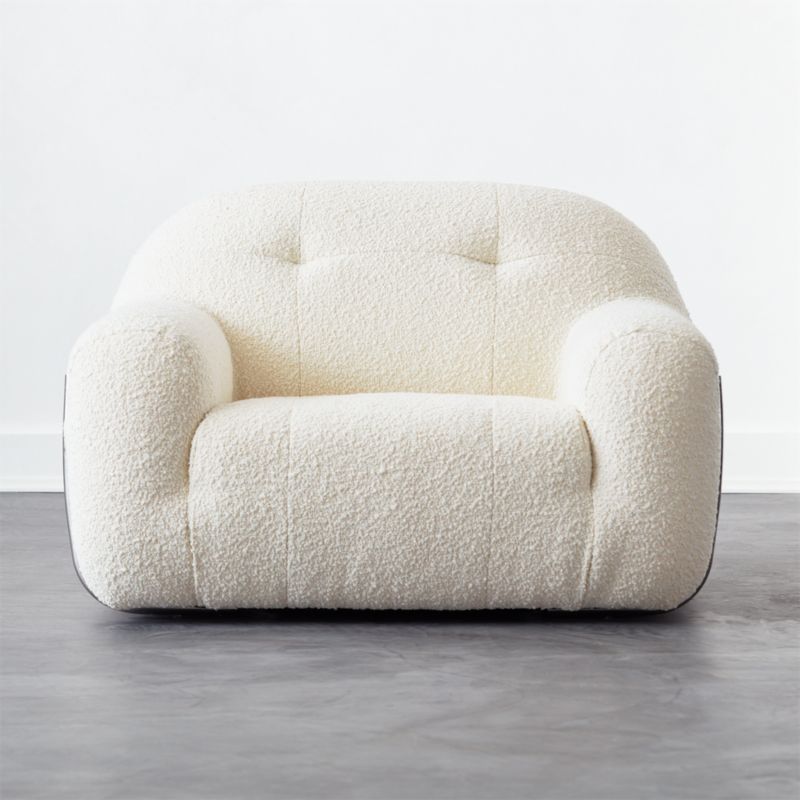 Boucle chair best sale and ottoman