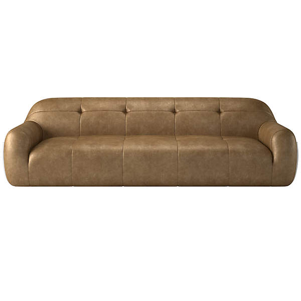 Cb2 brown cheap leather couch
