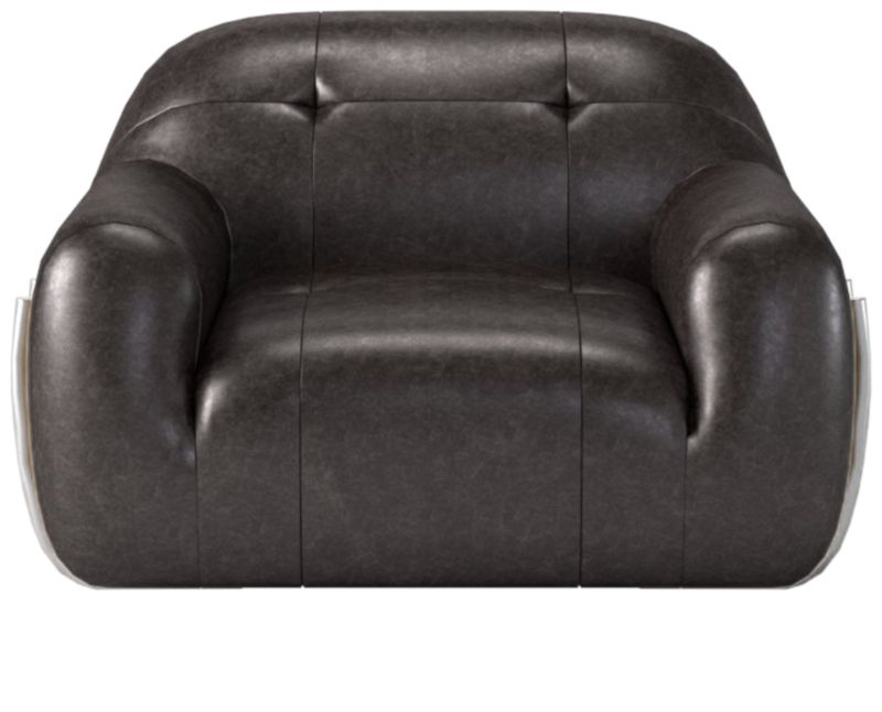 Cb2 leather sales accent chair