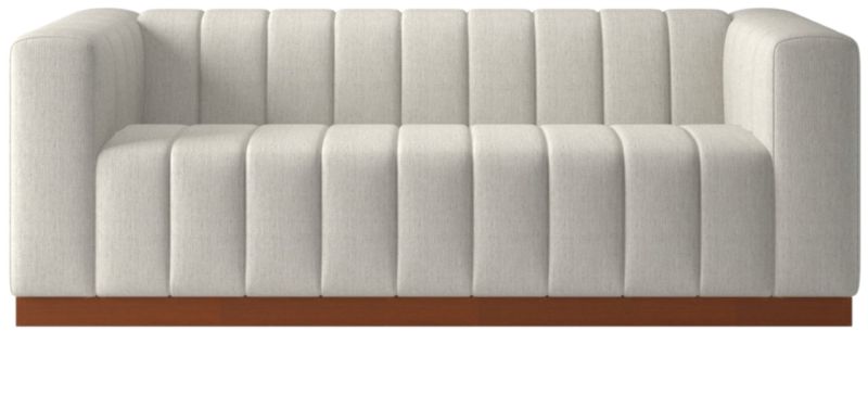 Forte 81" Channeled Sofa with Walnut Base Nomad Snow - image 0 of 9