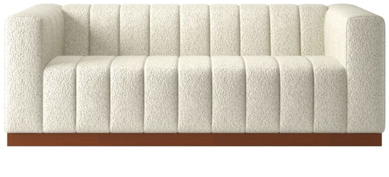 Forte 81" Channeled Sofa with Walnut Base Bloce Grey - image 0 of 8