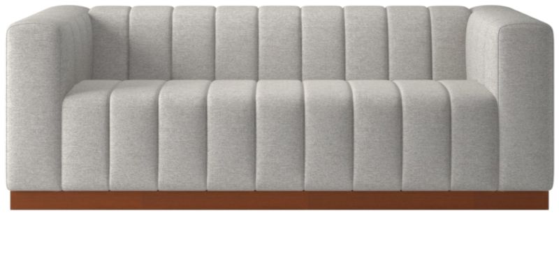 Forte 81" Channeled Sofa with Walnut Base Hatch Platinum - image 0 of 9