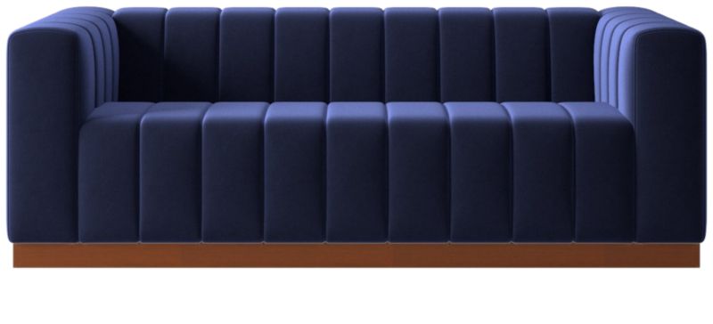 Forte 81" Channeled Sofa with Walnut Base Luca Eclipse - image 0 of 9