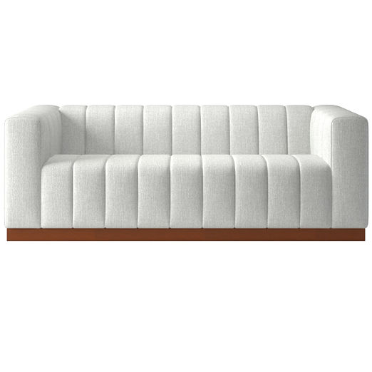 Forte 81" Channeled Sofa with Walnut Base Elliot Dove