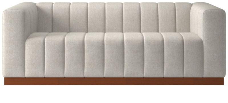 Forte 81" Channeled Sofa with Walnut Base Deauville Dune - image 0 of 9