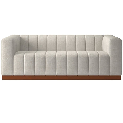 Forte 81" Channeled Sofa with Walnut Base Deauville Dune