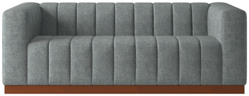 Forte 81" Channeled Sofa with Walnut Base Nomad Charcoal - image 0 of 7