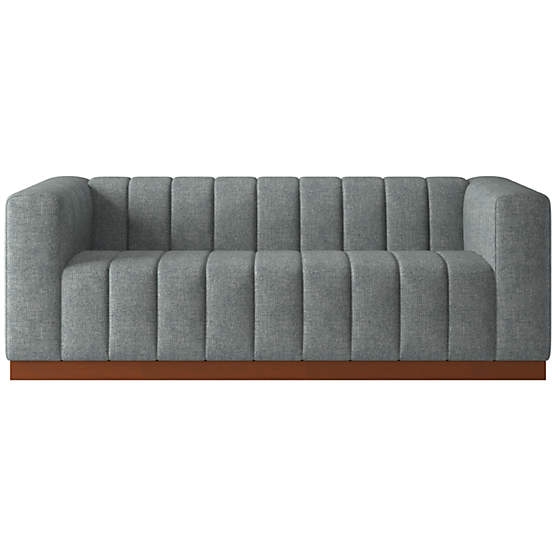 Forte 81" Channeled Sofa with Walnut Base Nomad Charcoal