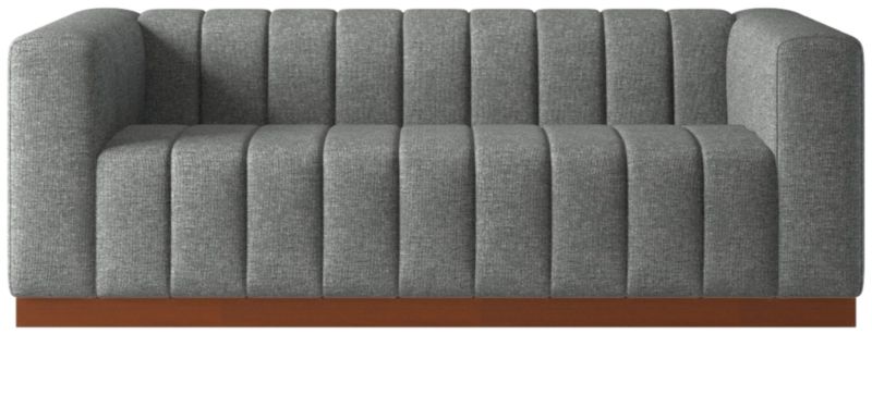 Forte 81" Channeled Sofa with Walnut Base Hatch Charcoal - image 0 of 8