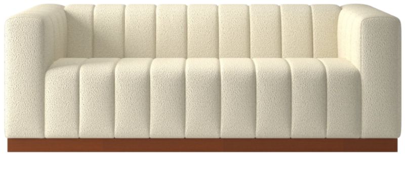 Forte 81" Channeled Sofa with Walnut Base Bloce Cream - image 0 of 8