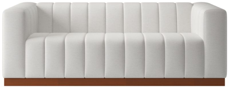 Forte 81" Channeled Sofa with Walnut Base Curious Linen - image 0 of 7