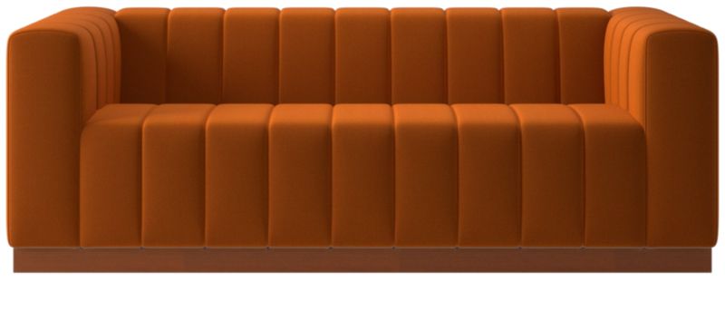 Forte 81" Channeled Sofa with Walnut Base Luca Russet - image 0 of 8