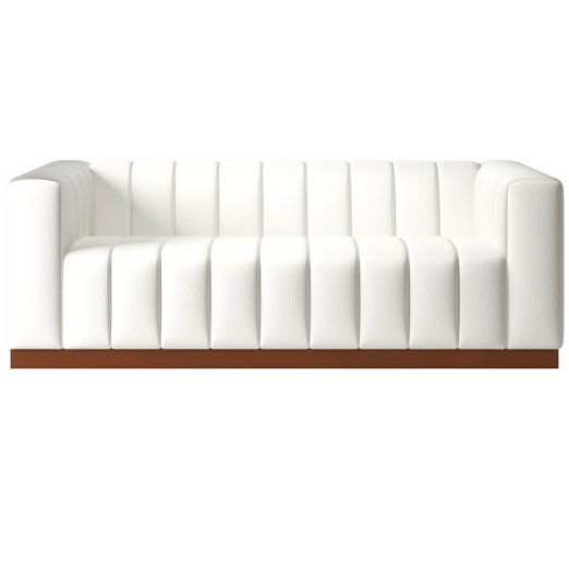 Forte 81" Channeled Sofa with Walnut Base Dream Pina Colada