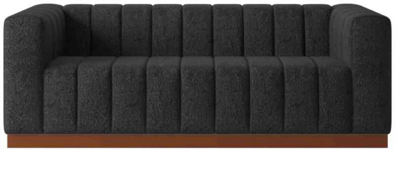 Forte 81" Channeled Sofa with Walnut Base Bloce Noir - image 0 of 8