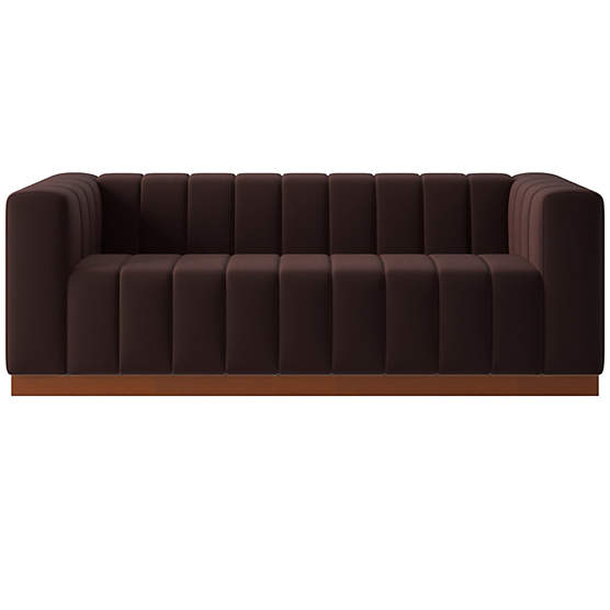 Forte 81" Luca Espresso Sofa with Walnut Base