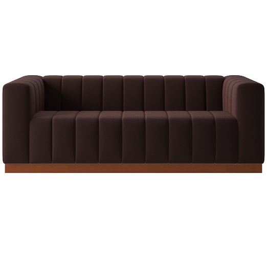 Forte 81" Channeled Sofa with Walnut Base Luca Espresso