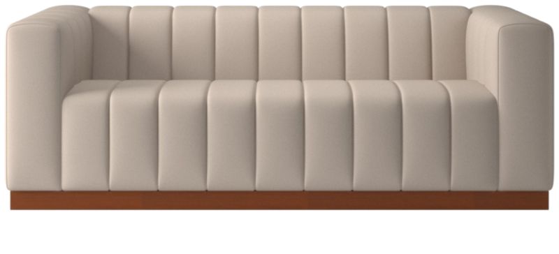 Forte 81" Channeled Sofa with Walnut Base Luca Bone - image 0 of 9