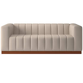 Cb2 forte channeled on sale saddle leather sofa