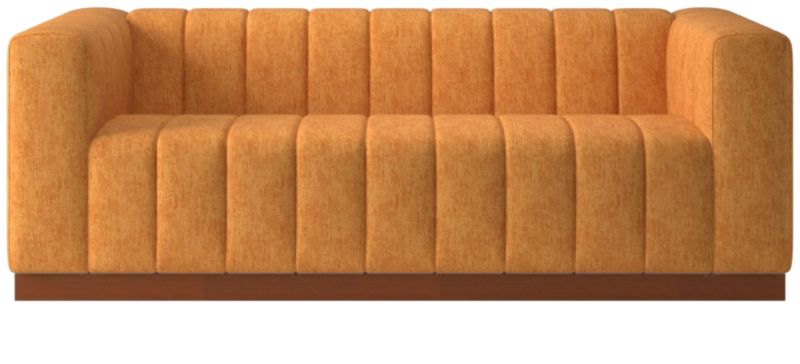 Forte 81" Channeled Sofa with Walnut Base Dream Ginger Tea - image 0 of 8