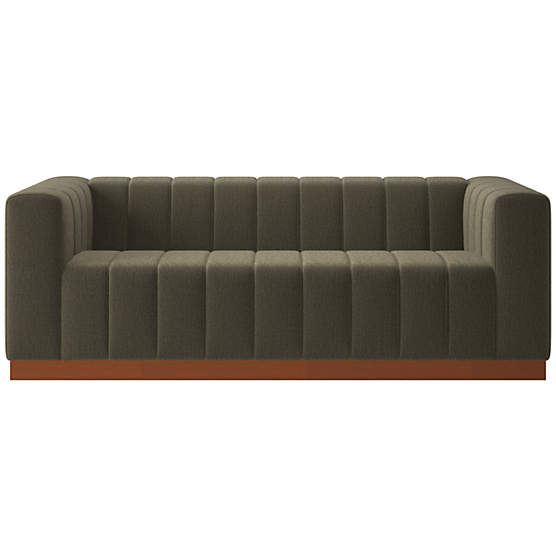 Forte 81" Coverlet Otter Sofa with Walnut Base
