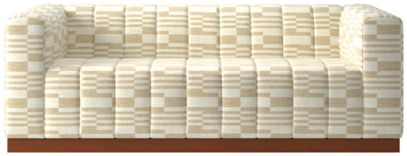 Forte 81" Channeled Sofa with Walnut Base Piano Cloud - image 0 of 8