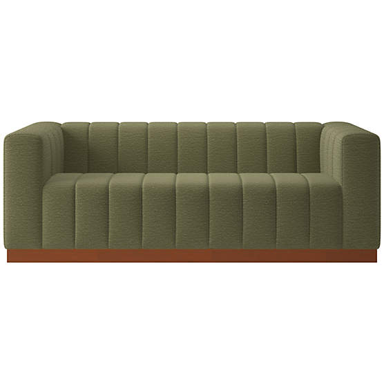 Forte 81" Coverlet Hunter Sofa with Walnut Base