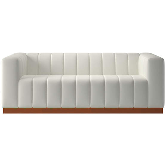 Forte 81" Colourwash Snow Sofa with Walnut Base